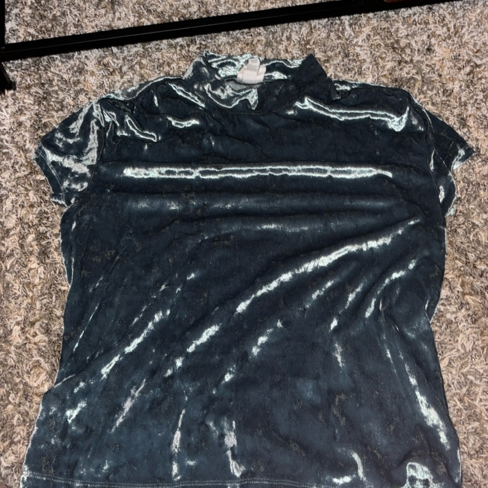 velvet blue turtleneck short sleeve